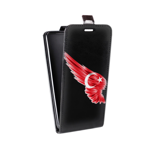 Дизайнерский вертикальный чехол-книжка для Huawei G8 Флаг Турции