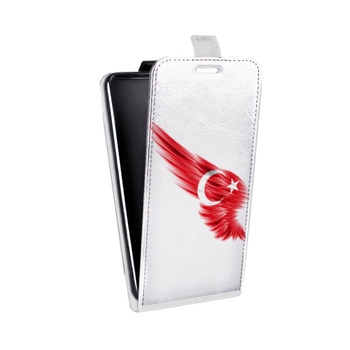 Дизайнерский вертикальный чехол-книжка для Samsung Galaxy Note 2 Флаг Турции (на заказ)