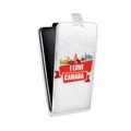 Дизайнерский вертикальный чехол-книжка для Alcatel One Touch Pop C9 Флаг Канады
