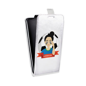 Дизайнерский вертикальный чехол-книжка для Alcatel One Touch Pop D5 Флаг Азербайджана (на заказ)