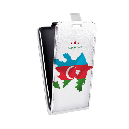 Дизайнерский вертикальный чехол-книжка для Sony Xperia XZ2 Compact Флаг Азербайджана