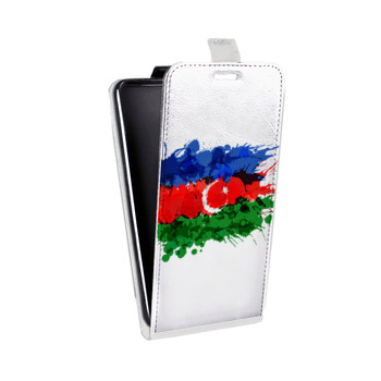 Дизайнерский вертикальный чехол-книжка для Fly IQ4412 Quad Coral Флаг Азербайджана (на заказ)
