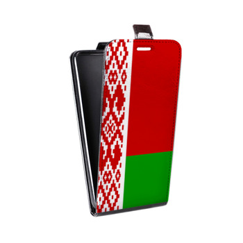 Дизайнерский вертикальный чехол-книжка для Huawei P9 Lite Флаг Белоруссии (на заказ)