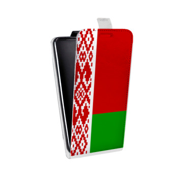 Дизайнерский вертикальный чехол-книжка для Alcatel One Touch Pop D5 Флаг Белоруссии (на заказ)