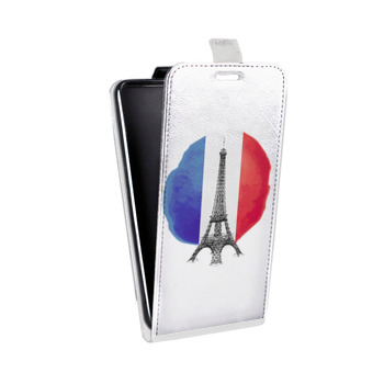 Дизайнерский вертикальный чехол-книжка для Huawei Honor 9 Флаг Франции (на заказ)
