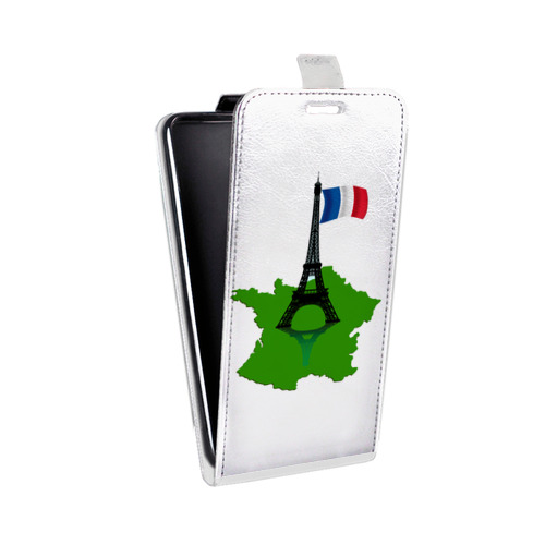 Дизайнерский вертикальный чехол-книжка для Philips i928 Флаг Франции