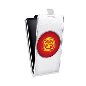 Дизайнерский вертикальный чехол-книжка для Nokia Lumia 630/635 флаг Киргизии (на заказ)
