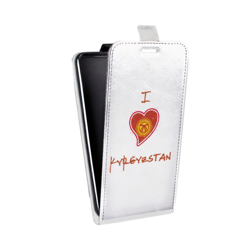Дизайнерский вертикальный чехол-книжка для Huawei Y6 (2019) флаг Киргизии