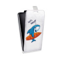 Дизайнерский вертикальный чехол-книжка для LG L80 Прозрачные акулы