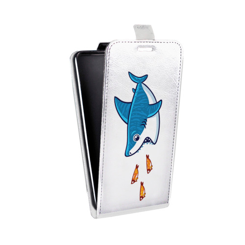 Дизайнерский вертикальный чехол-книжка для HTC Desire 516 Прозрачные акулы