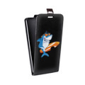Дизайнерский вертикальный чехол-книжка для Alcatel Pop 4 Прозрачные акулы