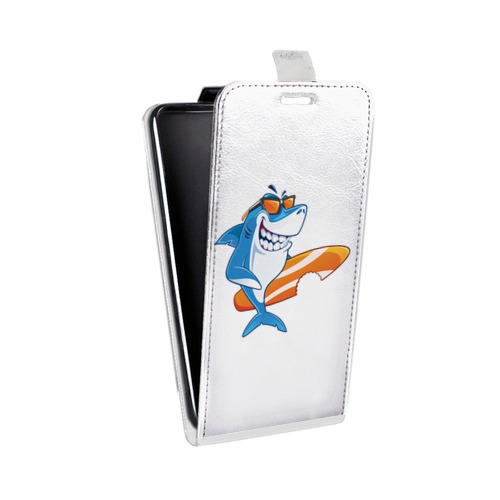 Дизайнерский вертикальный чехол-книжка для HTC Desire 601 Прозрачные акулы