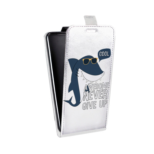 Дизайнерский вертикальный чехол-книжка для Alcatel Pop 4 Прозрачные акулы