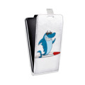 Дизайнерский вертикальный чехол-книжка для Huawei Y9s Прозрачные акулы