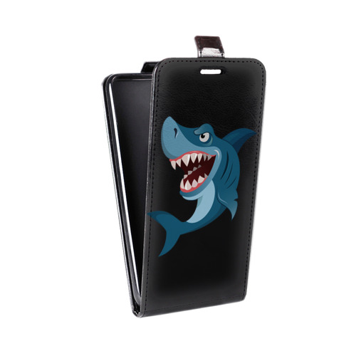 Дизайнерский вертикальный чехол-книжка для LG K10 Прозрачные акулы