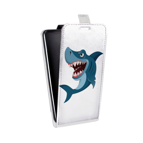 Дизайнерский вертикальный чехол-книжка для Alcatel Idol 4S Прозрачные акулы