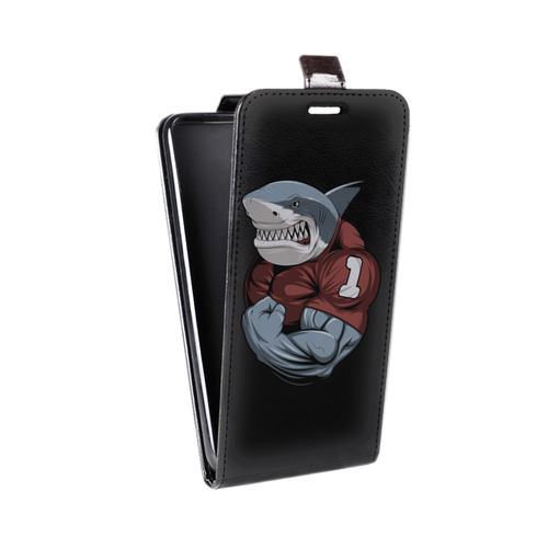 Дизайнерский вертикальный чехол-книжка для Huawei Honor 8C Прозрачные акулы