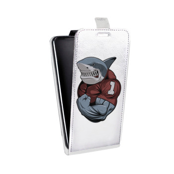 Дизайнерский вертикальный чехол-книжка для Alcatel One Touch Pop D5 Прозрачные акулы (на заказ)