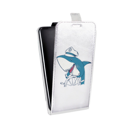 Дизайнерский вертикальный чехол-книжка для Lenovo A7010 Прозрачные акулы