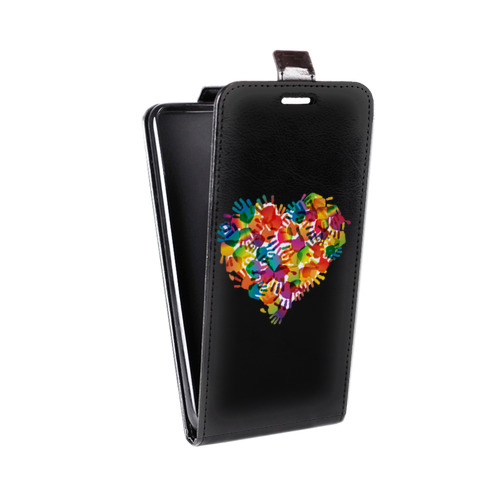 Дизайнерский вертикальный чехол-книжка для Realme 7 Pro Прозрачные сердечки