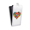 Дизайнерский вертикальный чехол-книжка для Huawei Honor 10i Прозрачные сердечки