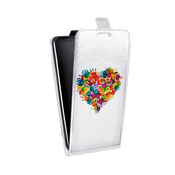 Дизайнерский вертикальный чехол-книжка для Huawei P40 Lite E Прозрачные сердечки (на заказ)