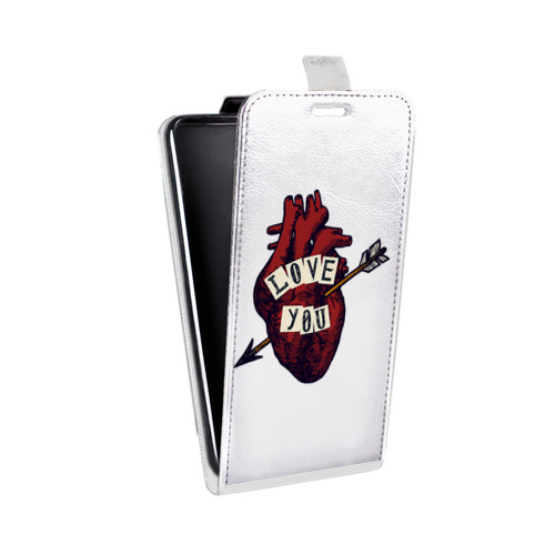Дизайнерский вертикальный чехол-книжка для Alcatel One Touch POP 3 5.5 Прозрачные сердечки