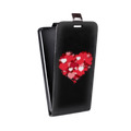 Дизайнерский вертикальный чехол-книжка для LG K10 Прозрачные сердечки