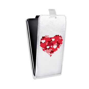 Дизайнерский вертикальный чехол-книжка для Huawei Mate 20 Прозрачные сердечки (на заказ)