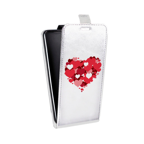 Дизайнерский вертикальный чехол-книжка для ASUS ZenFone 3 Max ZC553KL Прозрачные сердечки