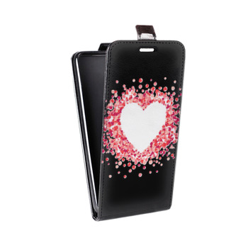 Дизайнерский вертикальный чехол-книжка для Samsung Galaxy J1 mini Prime (2016) Прозрачные сердечки (на заказ)