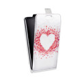Дизайнерский вертикальный чехол-книжка для Samsung Galaxy Grand Прозрачные сердечки