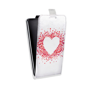 Дизайнерский вертикальный чехол-книжка для Samsung Galaxy J1 mini Prime (2016) Прозрачные сердечки (на заказ)