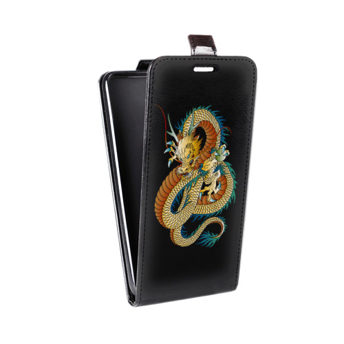 Дизайнерский вертикальный чехол-книжка для Samsung Galaxy A8 Прозрачные Драконы