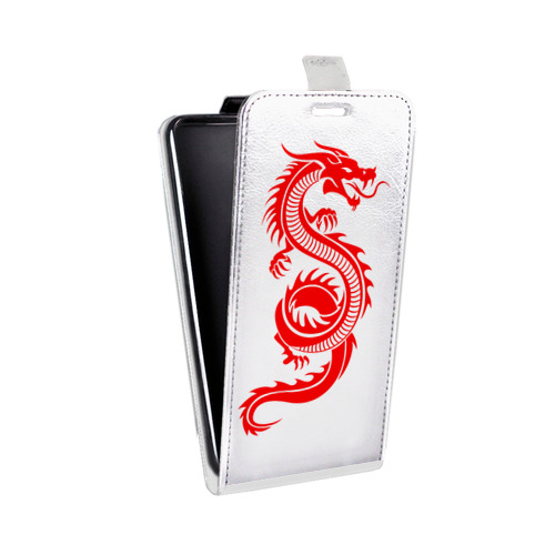 Дизайнерский вертикальный чехол-книжка для HTC Desire 516 Прозрачные Драконы
