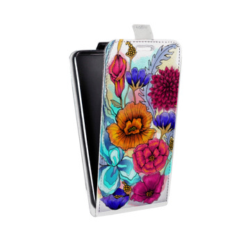 Дизайнерский вертикальный чехол-книжка для Iphone 7 Plus / 8 Plus Цветочная акварель (на заказ)