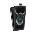 Дизайнерский вертикальный чехол-книжка для Iphone 5c Прозрачные быки