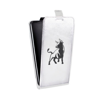 Дизайнерский вертикальный чехол-книжка для Samsung Galaxy S6 Edge Прозрачные быки (на заказ)