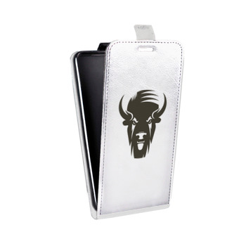 Дизайнерский вертикальный чехол-книжка для Alcatel One Touch Pop D5 Прозрачные быки (на заказ)