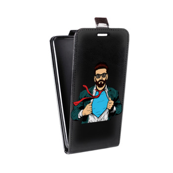 Дизайнерский вертикальный чехол-книжка для LG K7 Прозрачный брутальный мужчина (на заказ)