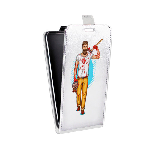 Дизайнерский вертикальный чехол-книжка для Samsung Galaxy Grand Прозрачный брутальный мужчина