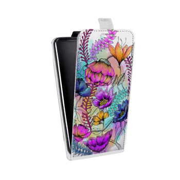 Дизайнерский вертикальный чехол-книжка для Asus ZenFone 3 Цветочная акварель (на заказ)