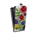 Дизайнерский вертикальный чехол-книжка для HTC Desire 12 Цветочная акварель