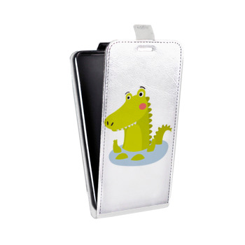 Дизайнерский вертикальный чехол-книжка для Huawei Honor 8 Прозрачные крокодилы (на заказ)