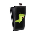 Дизайнерский вертикальный чехол-книжка для Iphone 5c Прозрачные крокодилы