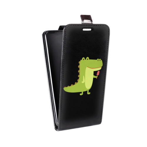 Дизайнерский вертикальный чехол-книжка для Iphone 5c Прозрачные крокодилы