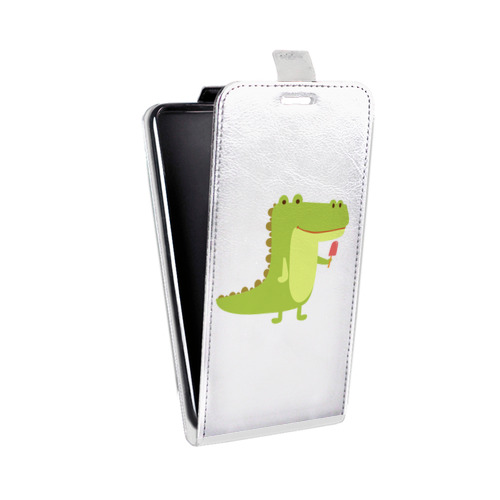 Дизайнерский вертикальный чехол-книжка для Huawei Honor 10 Прозрачные крокодилы