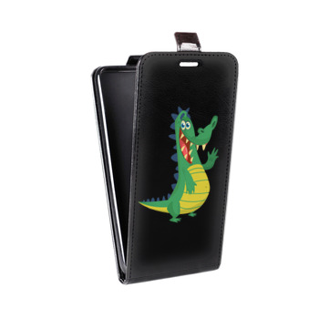 Дизайнерский вертикальный чехол-книжка для Samsung Galaxy S6 Edge Прозрачные крокодилы (на заказ)