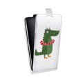 Дизайнерский вертикальный чехол-книжка для Samsung Galaxy Grand Прозрачные крокодилы