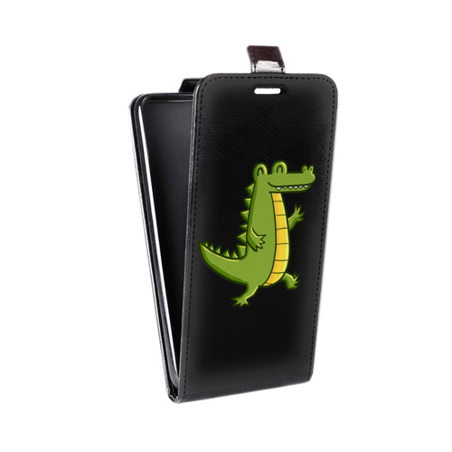 Дизайнерский вертикальный чехол-книжка для Lenovo K6 Прозрачные крокодилы